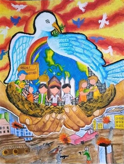pagkakaisa poster|Pagkakaisa Poster: Drawing of Hands Holding Peace Sign.